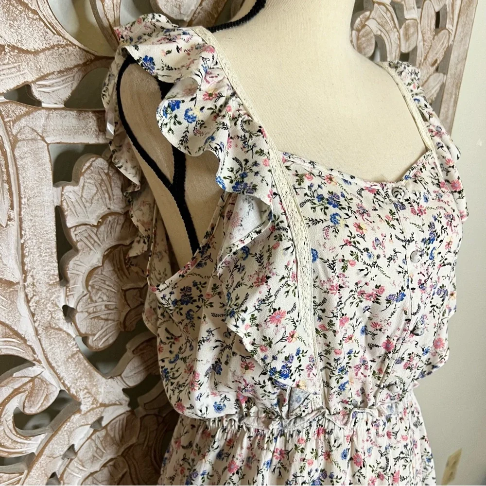 EUC Wild Fable Cottagecore Floral Ruffle Rayon Tiered Sundress Sz S - Picture 4 of 6